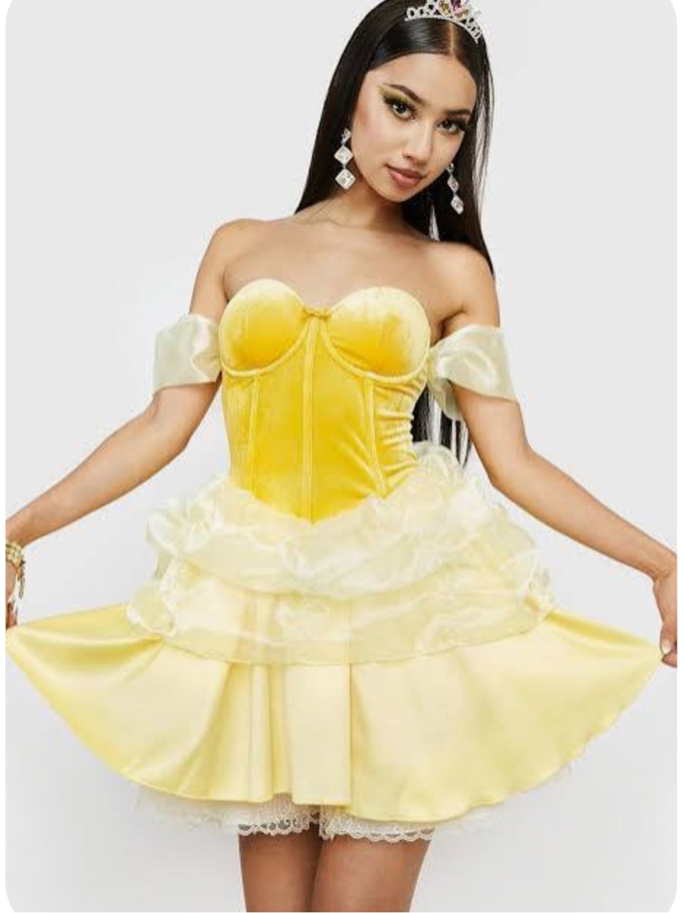 Dolls Kill Yellow Off-Shoulder Princess  Belle Costume NWT xxs